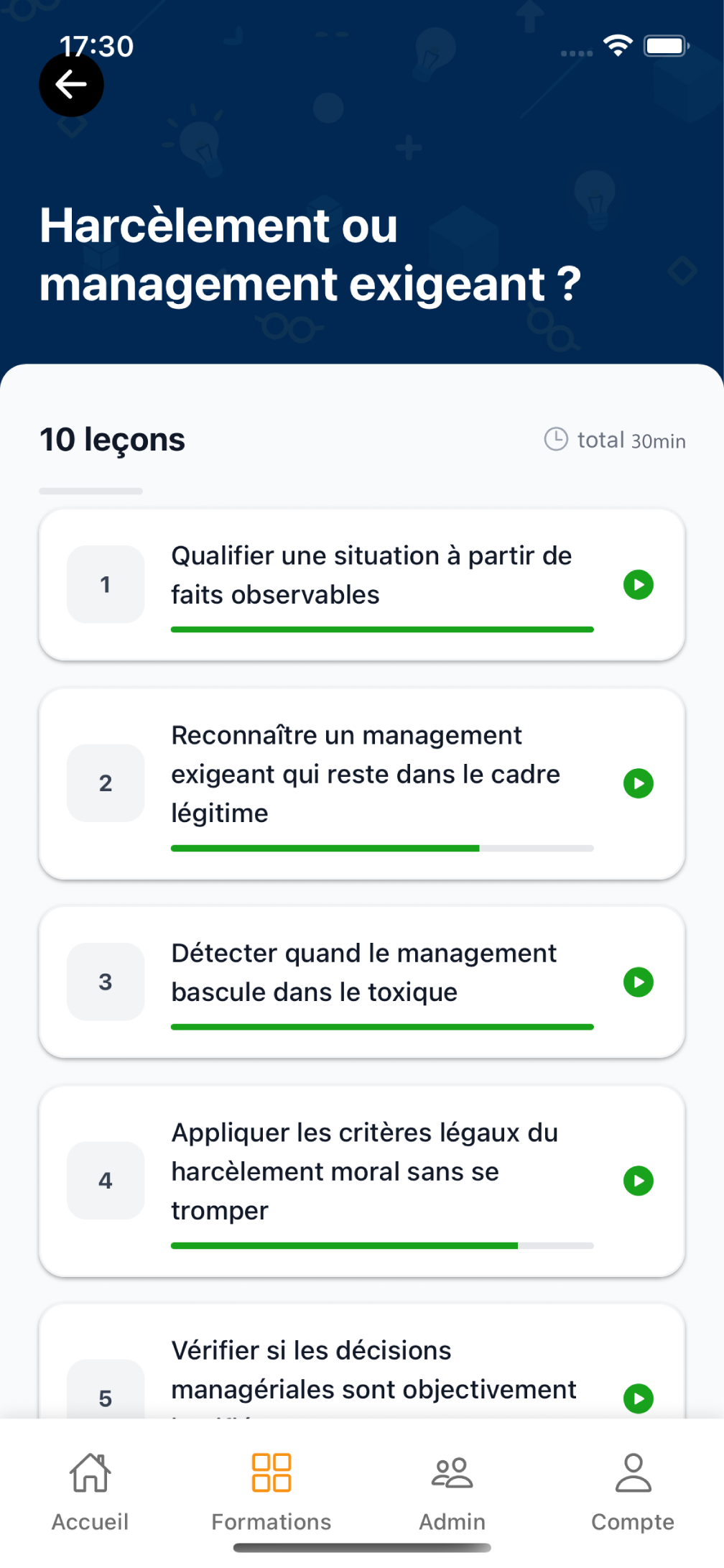Des formations en quelques minutes seulement
